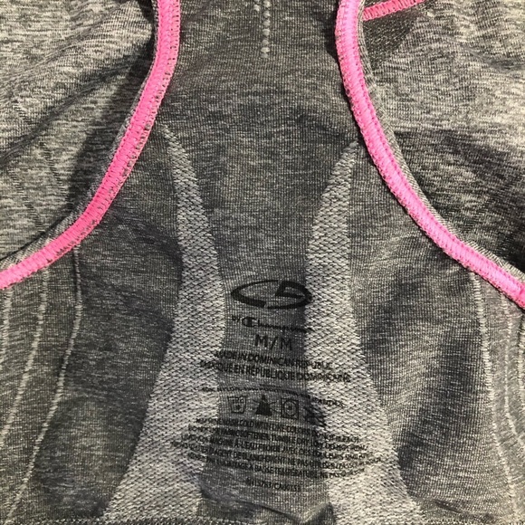 Champion sports bra grey with pink  stitching M - Picture 8 of 8